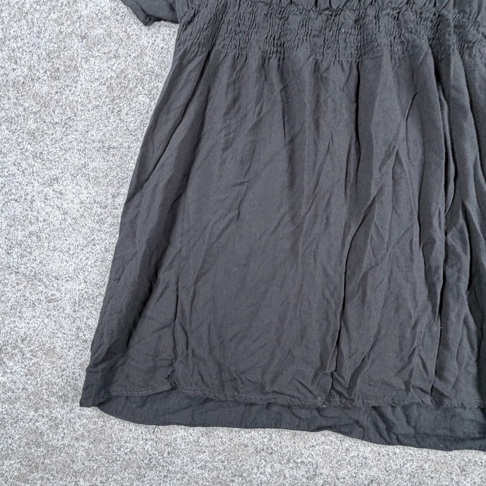 Angie Mini Dress Womens XL Black Studded Short Sleeve Casual Party Wear V Neck - Picture 14 of 16